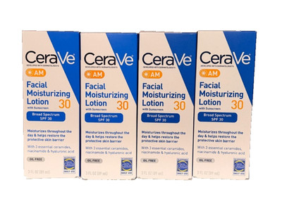 4Pack CeraVe AM Facial Moisturizing Lotion 3 oz each NEW IN BOX