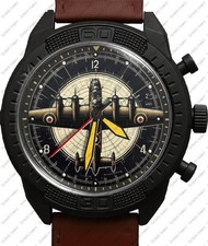 Avro Lancaster Bomber Wwii Aeroplane Raf 1 Army Style Leather Strap Wrist Watch