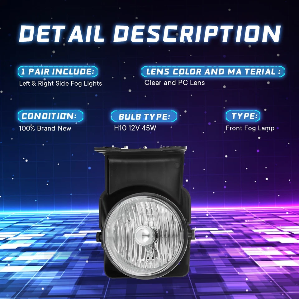 FOR 03-06 GMC SIERRA 1500/2500/3500 CLEAR LENS OE BUMPER DRIVING FOG LIGHT LAMP Foto 4 de 4