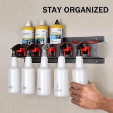 5-Hole Spray Bottle Storage Rack Wall-mount Holder Wall Rail Detailing Organizer