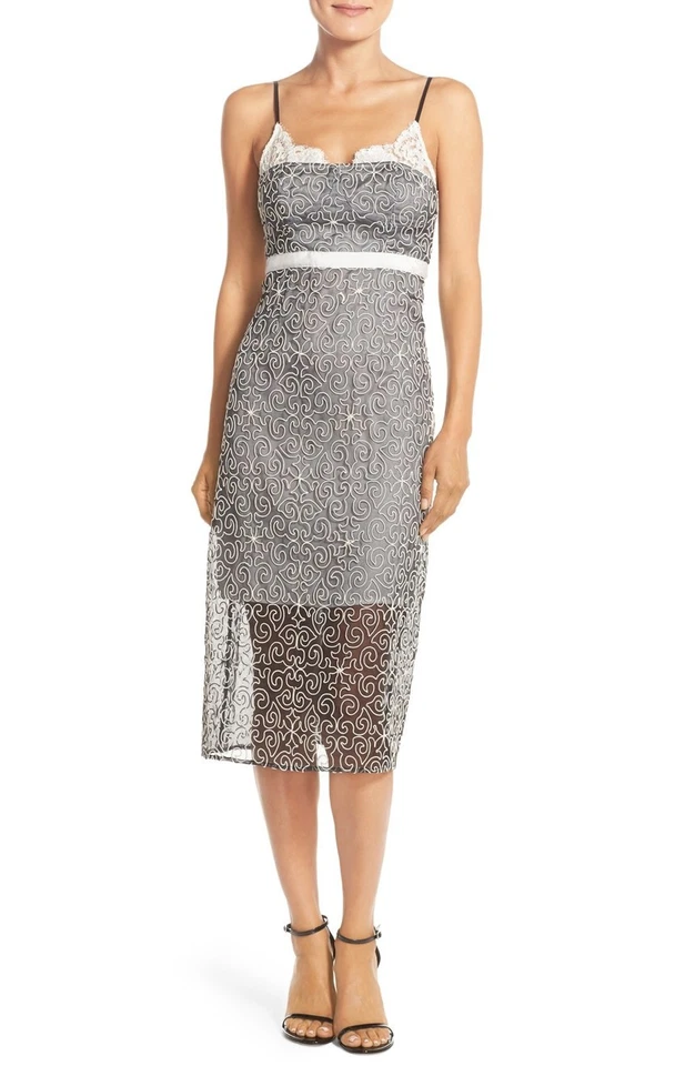 Tracy Reese Soie Brodé Slip Robe (Taille 4) - Photo 1/4