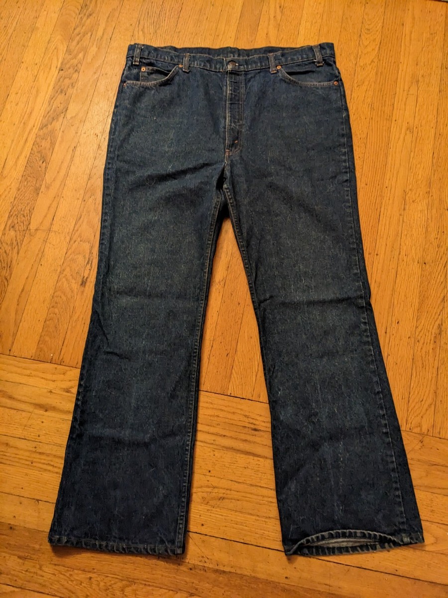 VinTagE 80s 90s LEVI 20517-0217 BOOT CUT JEANS 42 32 ORANGE TAB