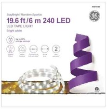 GE Random Sparkle 240ct LED Tape Lights Bright White 19.6 ft Indoor/Outdoor