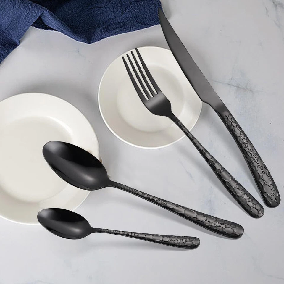 24 Stück Spülmaschinenfest Besteckset Edelstahl Messer Löffel Set für 6 Personen - Bild 4 von 4