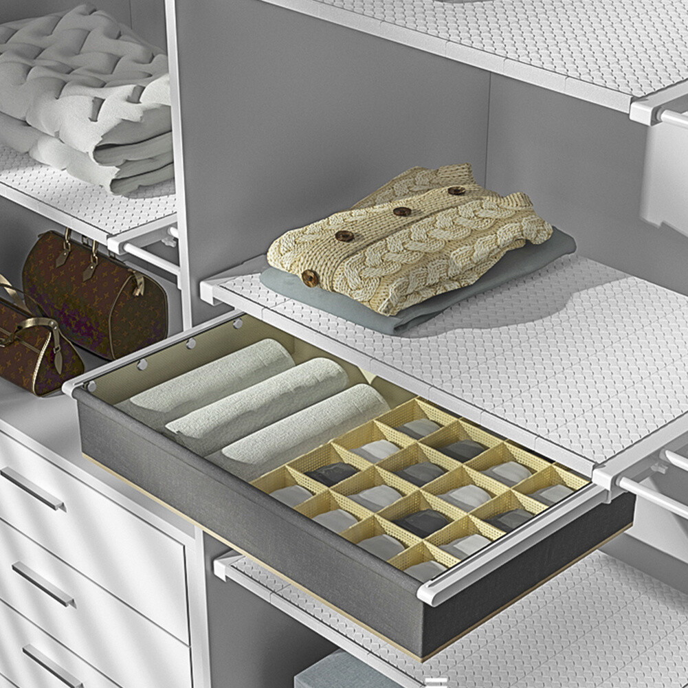 Extendable Closet Organizer Shelf Space Saving Cupboard Wardrobe ...