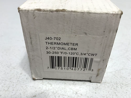 Jones Stephens J40-702 Thermometer 2-1/2" Dial 3/4" Sweat Conn. 30-250 Degree - Picture 2 of 4