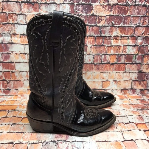 Durango Stivali Da Cowboy Da Uomo Taglia 8.5 EE Pelle Nera | eBay
