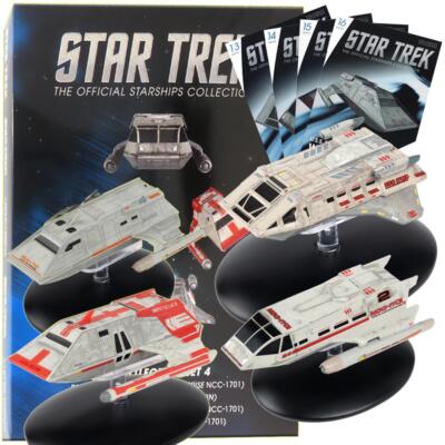 Star Trek Raumschiffe Sammlung Shuttlecraft Set 4 & Zeitschriften Ausgaben 13 14 15 16