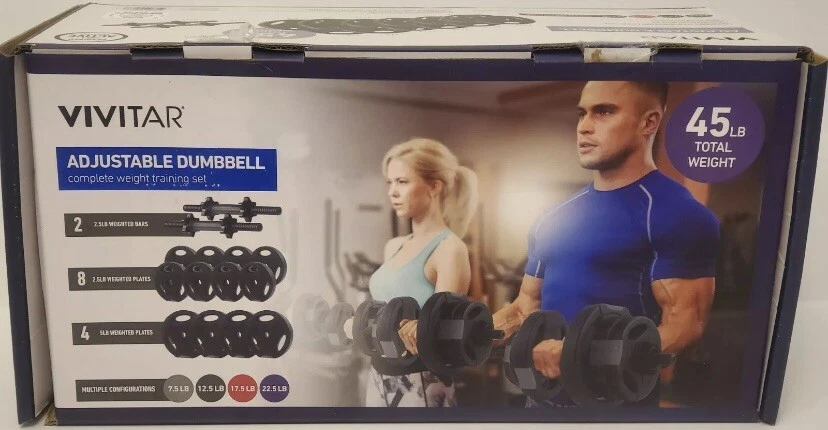 Vivitar adjustable dumbbell set hot sale