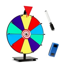 12 Inch Heavy Duty Spinning Prize Wheel - 10 Slots Color Tabletop Roulette Sp...