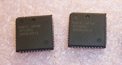 QTY (5)  UPD71055L NEC 44 PIN PLCC PACKAGE PARALLEL INTERFACE CHIP  D71055L