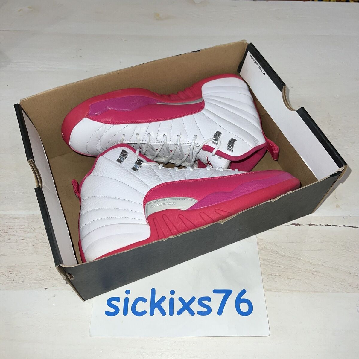 VNDS NIKE AIR JORDAN 12 RETRO GG 'Dynamic Pink' Sz 9.5Y/EUR VNDS NIKE AIR JORDAN 12 RETRO GG 'Dynamic Pink' Sz 9.5Y/EUR