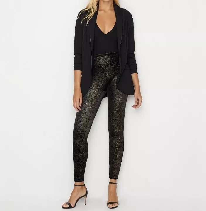 Spanx 20188R Velvet Shine Legging Black/Gold ( M )