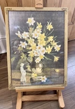 Mid Century Original Framed Glazed Listed Artist Edith Andrews Still Life Print
