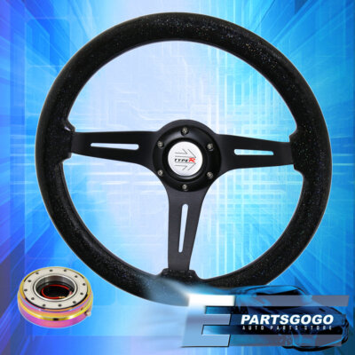 Steering Wheel Black Center Metallic Black Wood + Neochrome Slim Quick Release