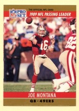 1990 Pro Set Joe Montana Passing Leader football card #8 San Francisco 49ers HOF