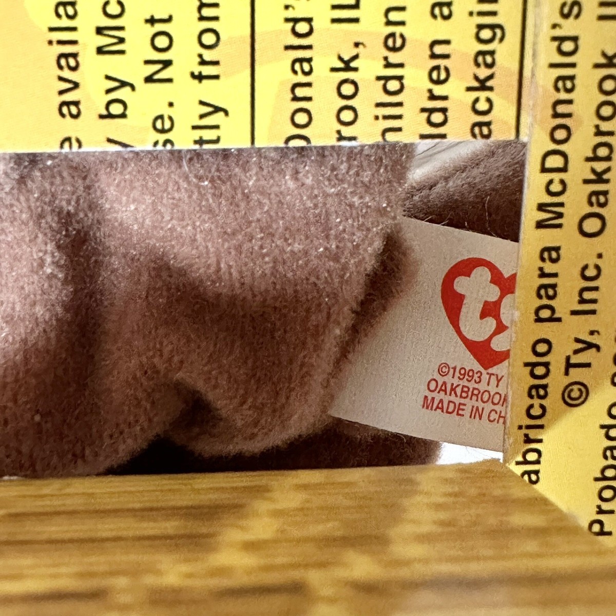TY Beanie Baby Britannia The Bear 1997 McDonald's Rare Tag Errors