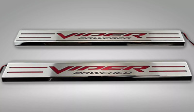 DODGE RAM SRT-10 FRONT ILLUMINATED LED DOOR SILLS VIPER POWERED 2PC | RED LED IL