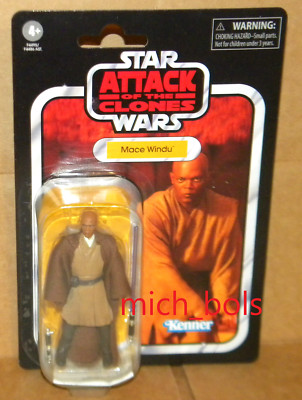 MACE WINDU VC35 Star Wars 2022 Vintage Line 3.75'' Figure ATTACK of CLONES AOTC