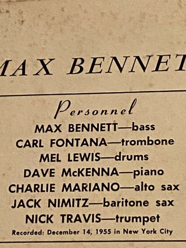MAX BENNETT -Max Bennett Vol. II ~BETHLEHEM 48 {dg orig} w/Mariano, Travis NICE - Picture 3 of 6