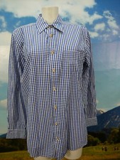 Size L costume shirt shirt Hammerschmid blue white lightweight cotton embroidery TH1370
