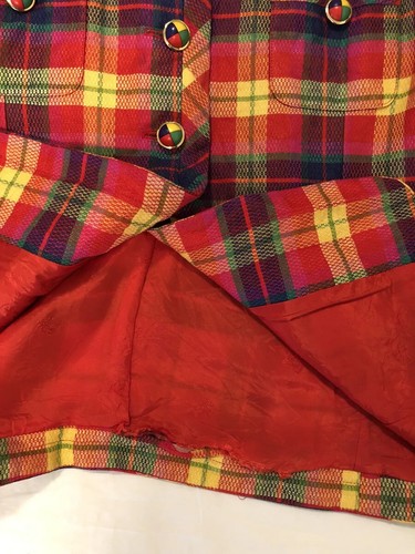 ESCADA Margaretha Ley EU 42 AU 14 90s Vtg Multicolour Check Linen Blazer Jacket - Picture 11 of 12