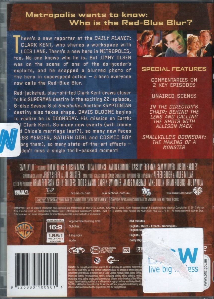 (未使用･未開封品)Smallville: Complete Eighth Season (6pc) (Ws) Smallville Complete Eighth Season DVD 6 Disc Set New Sealed