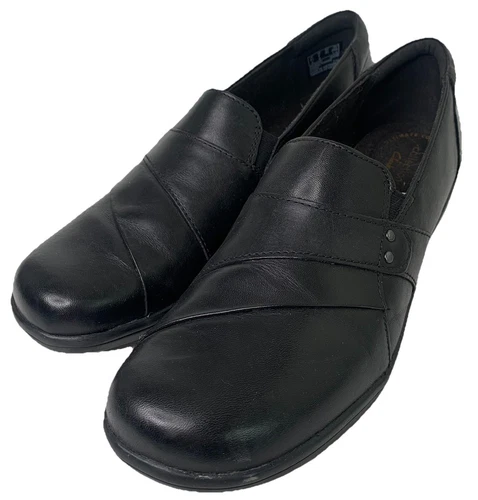 Mocassino Clarks May Marig nero in pelle scarpe comode da donna taglia 9M