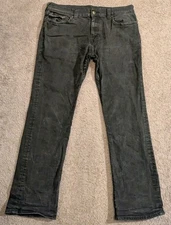True Religion Ricky Relaxed Straight Black Denim Jeans Men's 40x32
