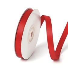 3/8 Inch Single Face Solid Color Satin Ribbon 3/8" X 25 Yards, Red