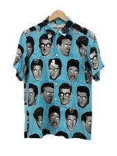 WACKO MARIA SHORT SLEEVE SHIRT M RAYON BLUE Used