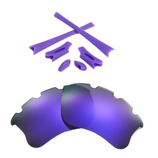 Walleva Purple Vented Polarized Lenses And Rubber Kit For Oakley Flak Jacket XLJ