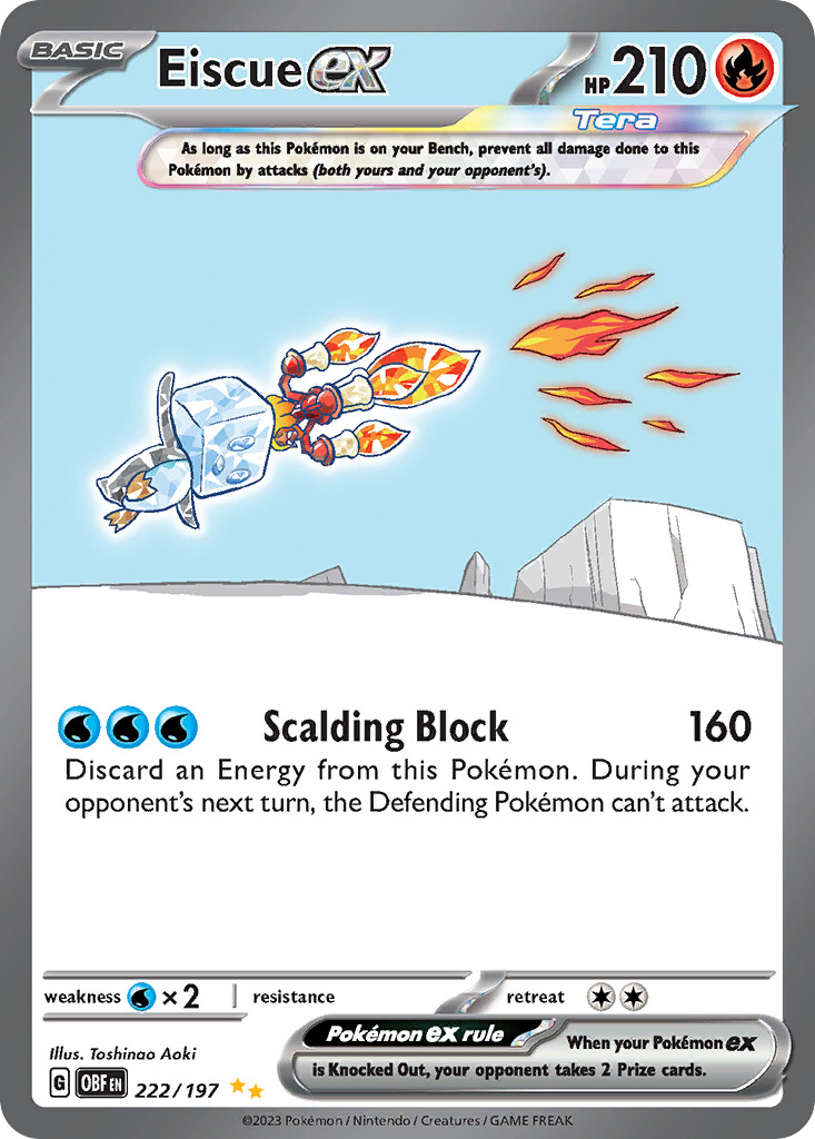 Eiscue ex 222/197 Special Illustration Rare Obsidian Flames Pokemon Holo NM/M