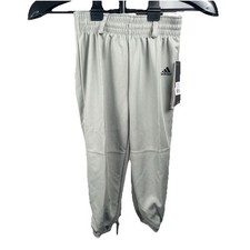 Adidas Youth XS Jogger Pants Gray Climalite Elastic Waist Athletic Boys NWT