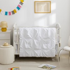3-Piece Crib Bedding Set with Crib Skirt, Blanket, and Sheet for Babies