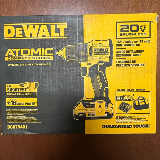 DeWalt Atomic Compact Series 20V Max Cordless Drill Combo (DCD794D1)