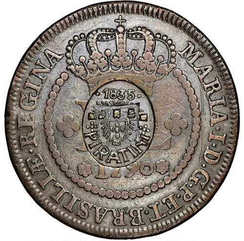 Piratini Republic Giuseppe Garibaldi Ragamuffin War Brazil 40 Reis NGC VF35 BR !