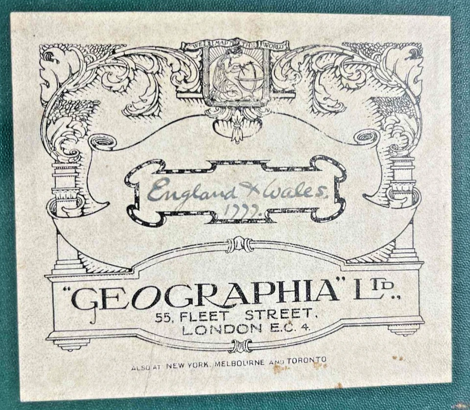 Mapa Plegable Inglaterra y Gales c.1777 - Respaldo de Lino - Estuche Geográfico Antiguo Grande Foto 2 de 4