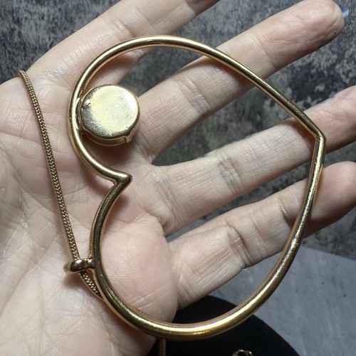 Collana con ciondolo cuore ESSENTIAL ANVERSA catena tono oro lunga 70 cm graziosa kitsch - Foto 7 di 8