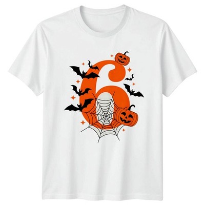 Nummer Sechs Halloween Geburtstag Grafik Tee Herren Damen Fun Unisex T-Shirt