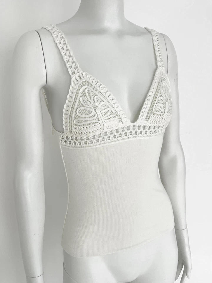 Blusa Valentino Roma vintage de encaje blanco en blanco - Talla 42IT (S-M) Foto 3 de 4