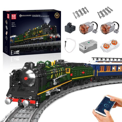 #ad Mould King 12025 Orient Express Steam Locomotive Train Building Block LED Toy $169.99
