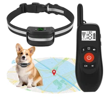 2-in-1 GPS Wireless Dog Fence & Remote Training Collar, Portable Pet Containment