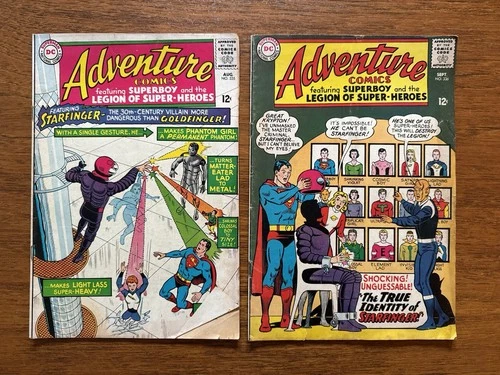 Vintage Adventure Comics Lot 335 336 Superman DC Superboy Starfinger Golden Age