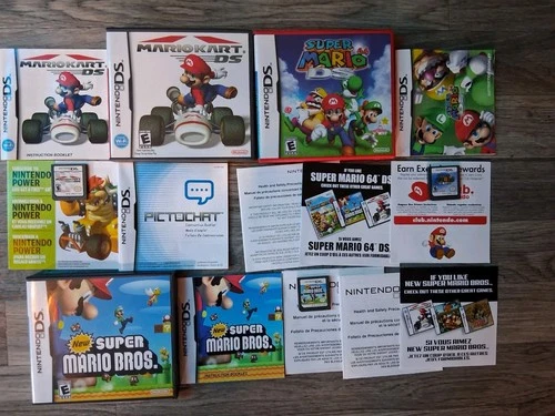 Super Mario 64 DS New Super Mario Bros Mario Kart DS Nintendo DS Complete CIB