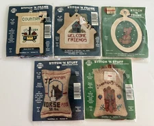 Lot of 5 - Stitch ‘N Frame & Stuff Counted Cross Stitch Kits ~ Needle Magic