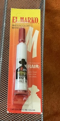 Vintage El Marko Flair Watercolor Marker - NOS RED - Gillette Co.