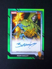 2026 Topps Finest Marvel Fantastic Four Doctor Doom Mark Bagley Auto Green /99