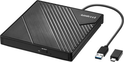 External Blu Ray DVD Drive Burner, USB 3.0 and Type-C Optical Slim Bluray CD