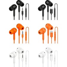 Corded Headphone in Ear 3.5mm/Type C Earbuds Earphones with Microphone for PC